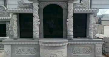 金华 芝麻灰高档墓碑，土墓，可定制