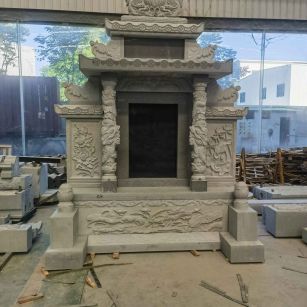 金华 芝麻灰高档墓碑、土墓，一套也支持定做