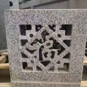 金华 芝麻白花岗岩镂空雕花灯笼