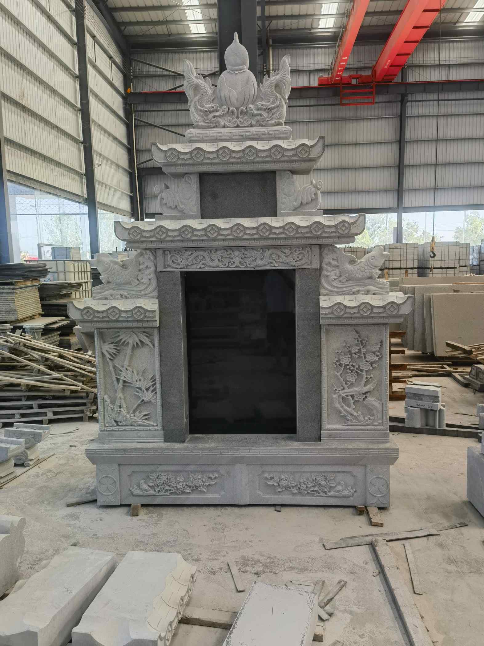 金华 芝麻灰高档墓碑、土墓，一套也支持定做