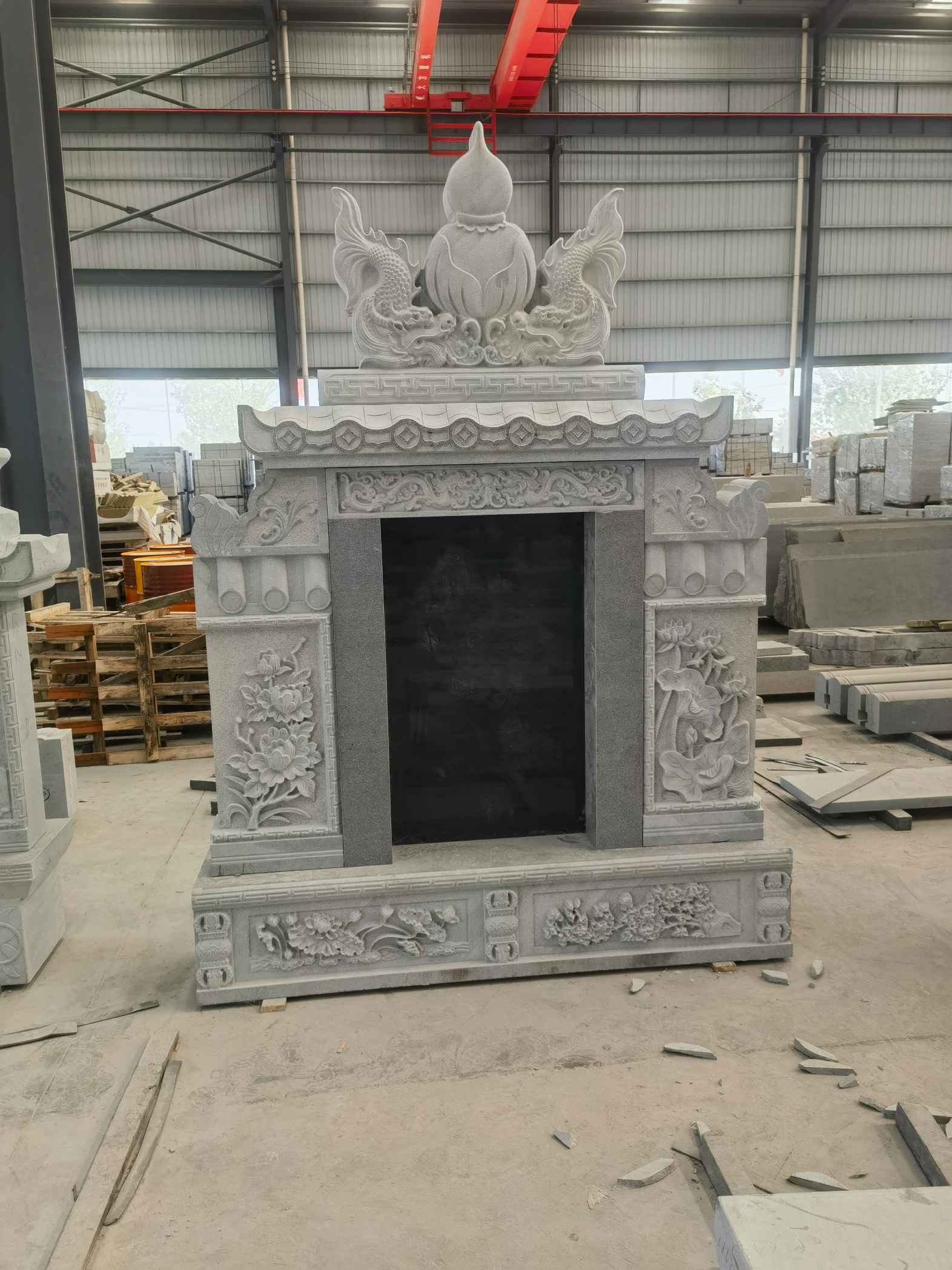 金华 芝麻灰高档墓碑、土墓，一套也支持定做