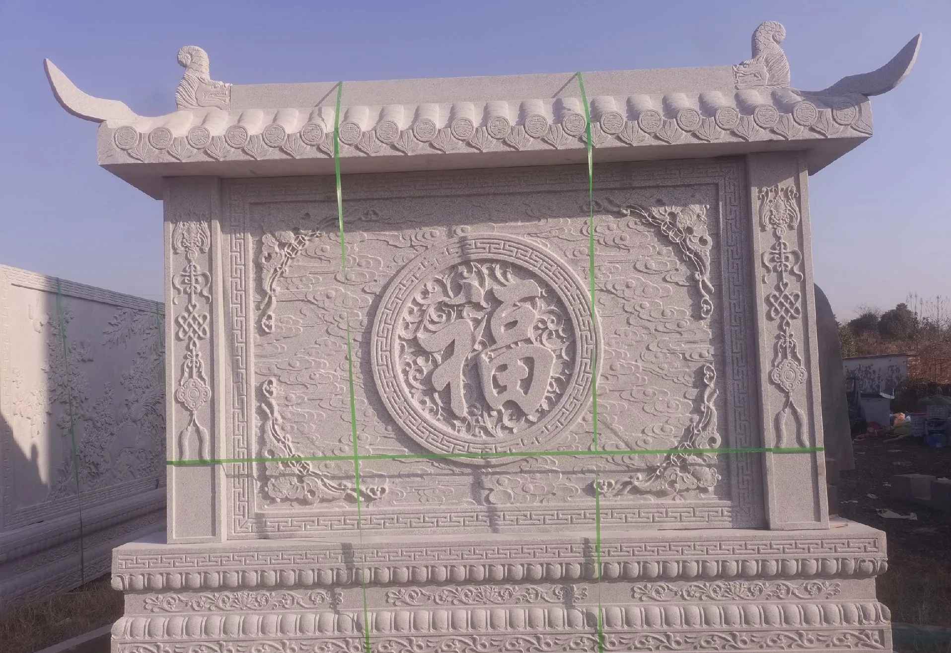 金华 芝麻白花岗岩屏风，照壁，影壁