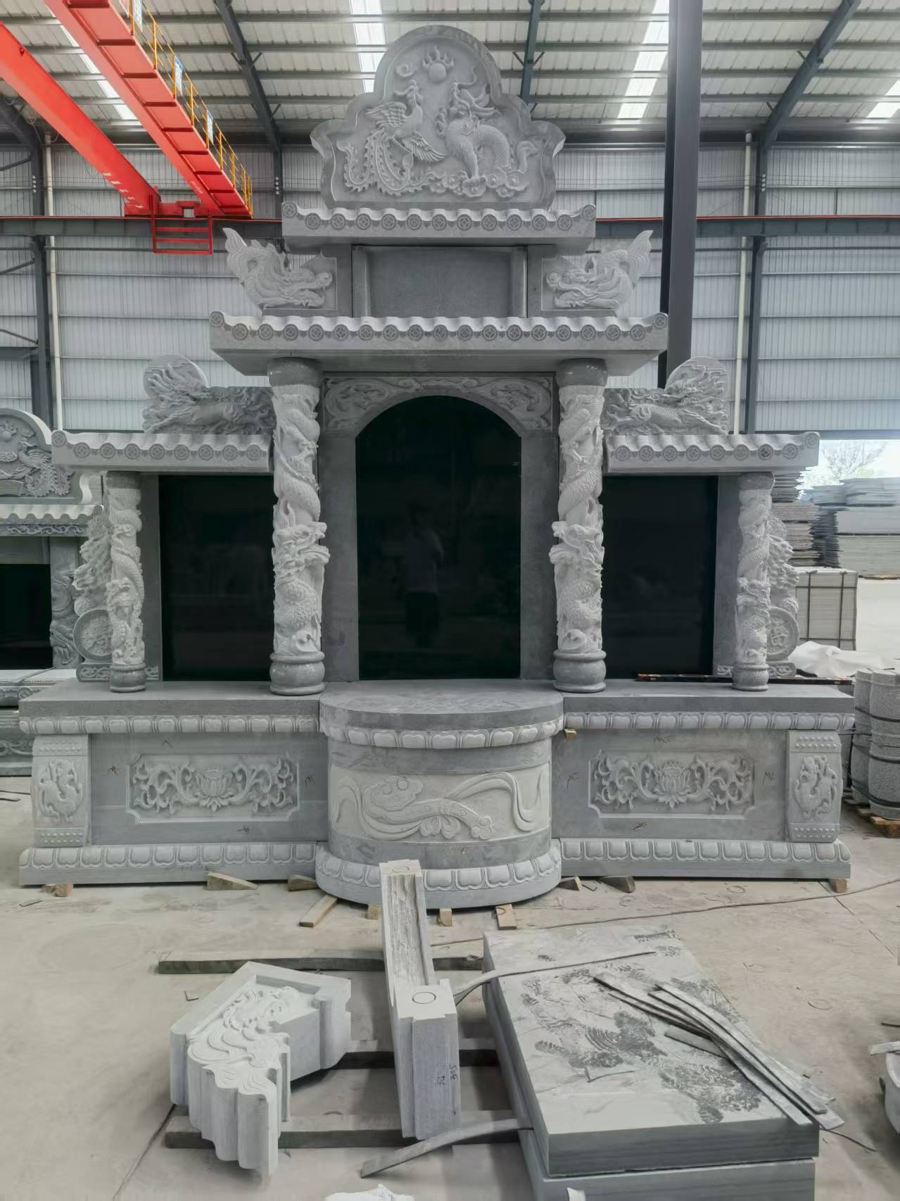 金华 芝麻灰高档墓碑，土墓，可定制