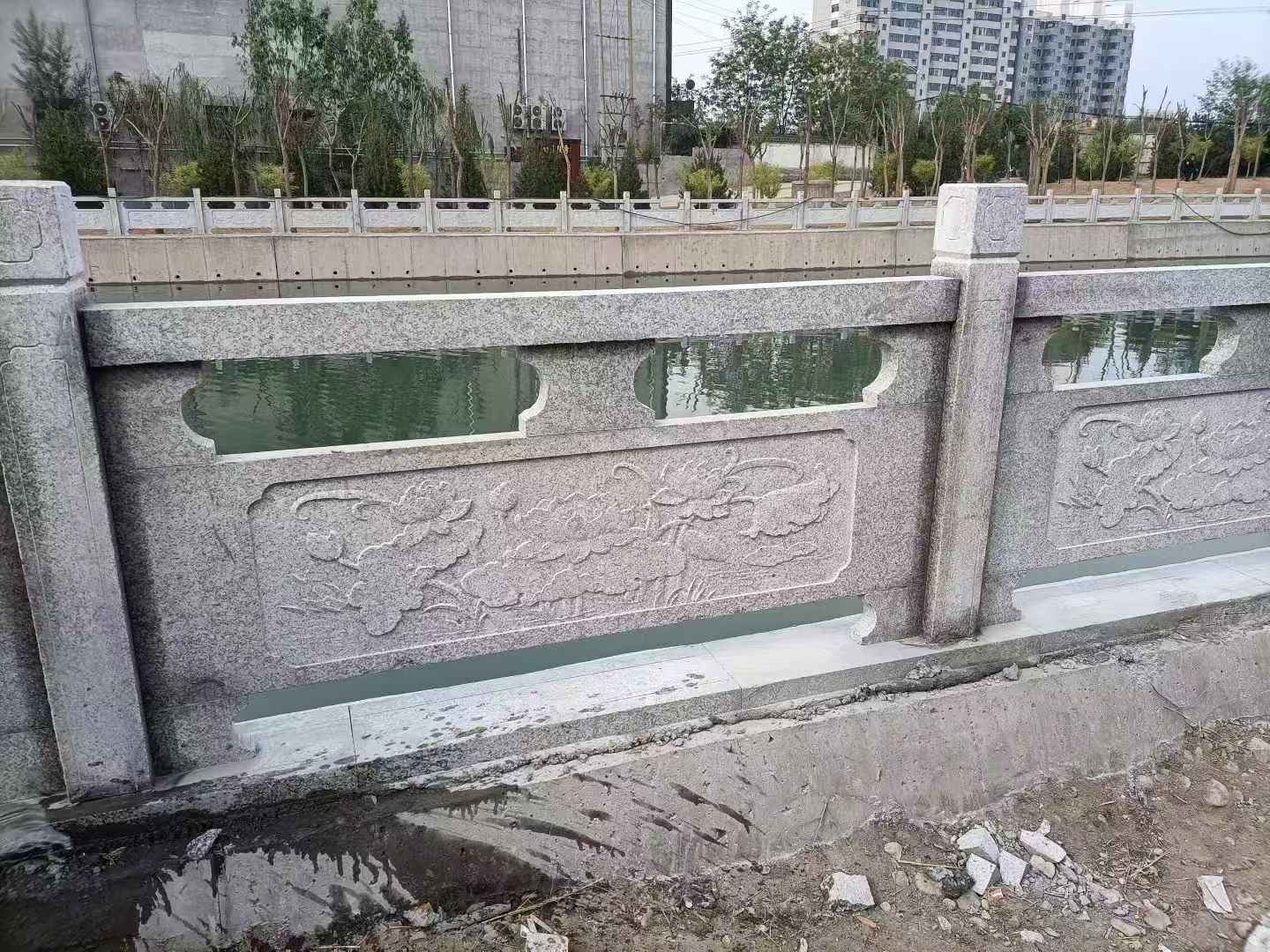 金华 芙蓉白大花桥梁、河道，石材栏杆、围栏、护栏